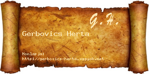 Gerbovics Herta névjegykártya